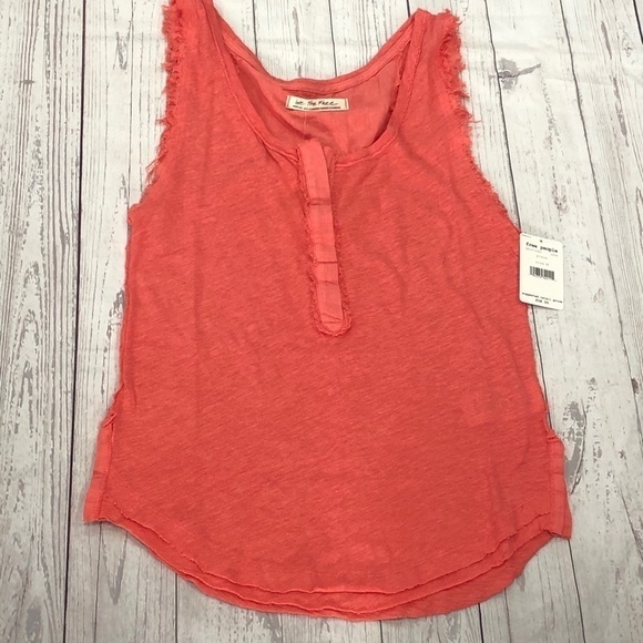 Free People Orange Vacay Linen Blend Tank Top - Picture 4 of 11
